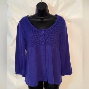 Ashley Judd Elegant Women's Knit Sweater in Rich Purple Size Medium